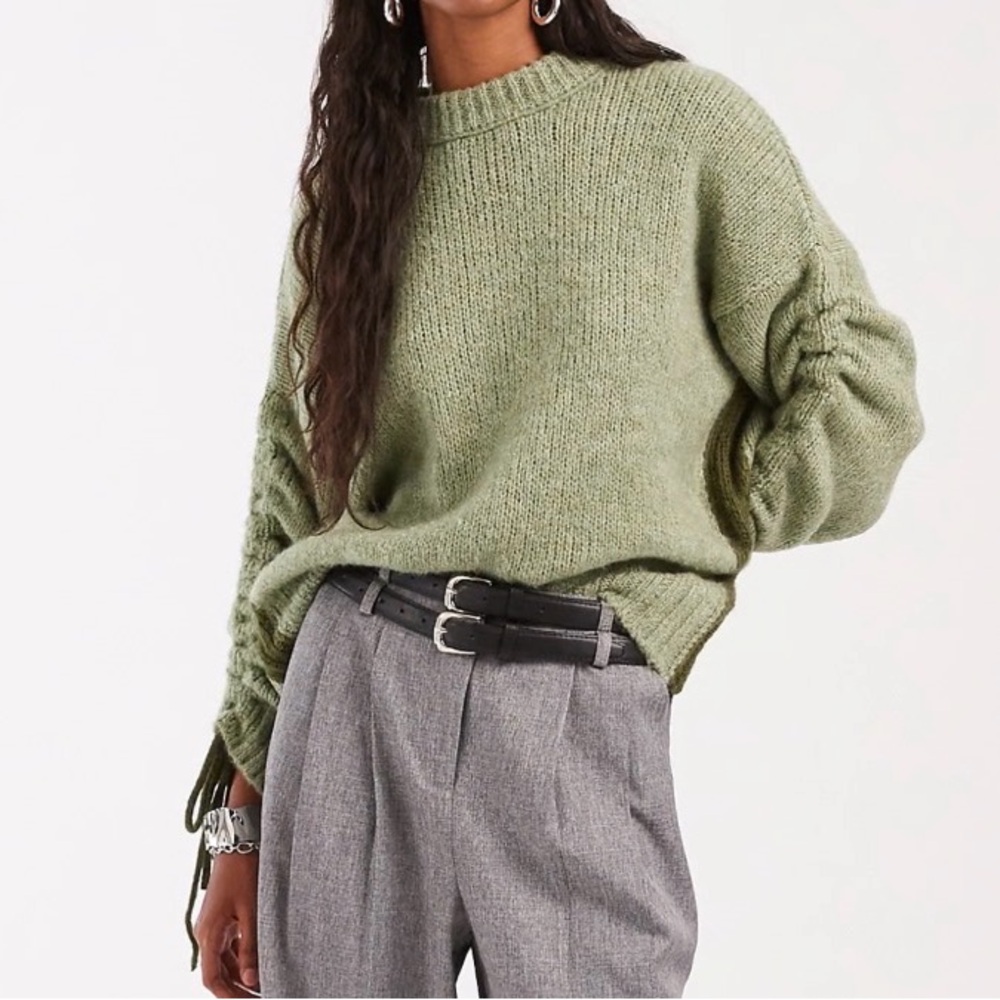 ASOS ruched green sweater